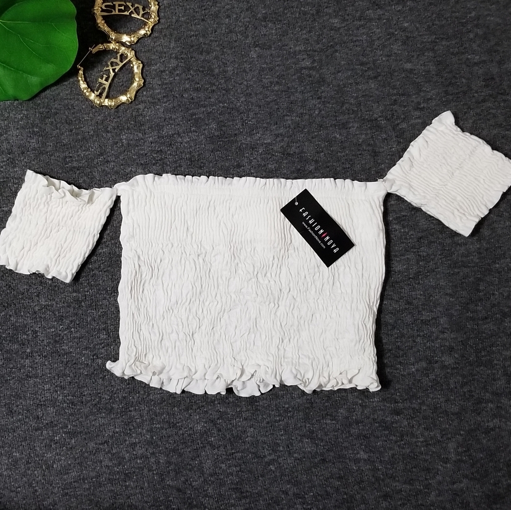 Fashion Nova Surrounded by your Embrace Ivory Top